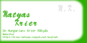 matyas krier business card